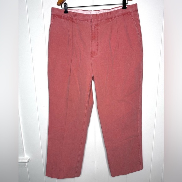 Vintage Other - Vintage Great Point Pleated Pink Cotton Canvas Pants Trousers